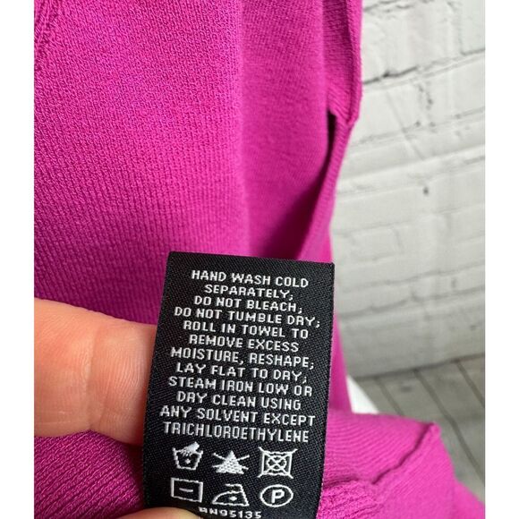 LAFAYETTE 148 NEW YORK pink magenta sleeveless open front cardigan sweater S - Picture 10 of 10